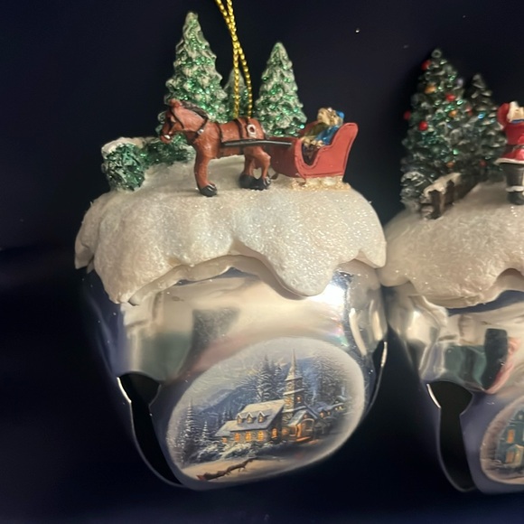Three Thomas kinkade sleigh bells ornament collectibles - Picture 2 of 6